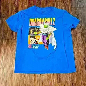 Mens Dragonball Z Toei Animation Graphic Print Blue T Shirt Large
